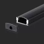 Profil Aluminiowy do paska LED na powierzchniowy / 2000mmx17.4mmx7mm / Klosz: Czarny / Kolor: Czarny