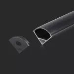 Profil Aluminiowy do paska LED na powierzchniowy narożny / 2000mmx15.8mmx15.8mm / Klosz: Czarny / Kolor: Czarny