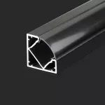 Profil Aluminiowy do paska LED na powierzchniowy narożny / 2000mmx19mmx19mm / Klosz: Czarny / Kolor: Czarny