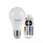 4.8W A60 Żarówka LED sterowana pilotem / Barwa:RGB+2700K / Trzonek:E27