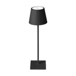 3W Lampka nocna LED zasilana bateryjnie / Ściemnianie przez dotyk / Barwa: 3000K / Obudowa: Czarna