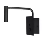3W Kinkiet hotelowy LED z włącznikiem i gniazdem USB / Barwa:3000K / Czarny