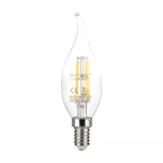 4W CF37 Żarówka LED Filament / Klosz Transparentny / Barwa:3000K / Trzonek:E14
