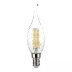 4W CF37 Żarówka LED Filament Twist / Klosz Transparentny / Barwa:3000K / Trzonek:E14