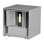 5W Kinkiet kwadrat LED / CHIP BRIDGELUX / Barwa:3000K / Szary