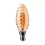 4W C35 Żarówka LED Filament / Klosz: Bursztynowy kręcony / Barwa:2200K / Trzonek:E14