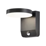17W Lampa ścienna LED z czujnikiem ruchu / Barwa:4000K / Obudowa: Czarna / Okrągła