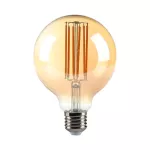 7W G95 Żarówka LED Filament / Klosz Bursztynowy / Barwa:2200K / Trzonek:E27