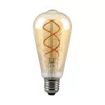 5W ST64 Żarówka LED Filament / Barwa:1800K / Klosz: Bursztynowy / Trzonek: E27