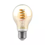 4W Żarówka LED Filament - Spiralna / Klosz: Bursztynowy / Trzonek:E27 / Barwa:1800K
