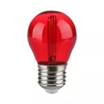 2W G45 Żarówka LED Filament / Czerwony / Trzonek:E27
