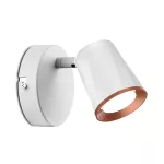 5W Kinkiet LED / Barwa: 3000K / Biały - Pierścień miedź