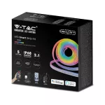 36W NEON FLEX / Barwa:RGB / Zasilanie: 230V / Sterowanie: WiFi+Pilot / Kompatybilny z Amazon Alexa i Google Home / Rolka:5m