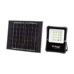 12W Naświetlacz LED solarny / Panel z przewodem / Pilot / Barwa:4000K / Obudowa: Czarna
