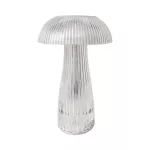 Lampka nocna LED zasilana bateryjnie / Wysokość:25cm / Bateria 1800mAh / Ściemnianie przez dotyk / Barwa:3w1 / Obudowa: Transparentna