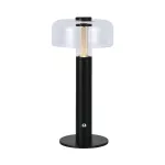 Lampka nocna LED zasilana bateryjnie / Wysokość:30cm / Bateria 1800mAh / Ściemnianie przez dotyk / Barwa:3000k / Obudowa: Czarna
