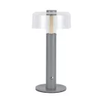 Lampka nocna LED zasilana bateryjnie / Wysokość:30cm / Bateria 1800mAh / Ściemnianie przez dotyk / Barwa:3000k / Obudowa: Szara