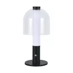 Lampka nocna LED zasilana bateryjnie / Wysokość:30cm / Bateria 1800mAh / Ściemnianie przez dotyk / Barwa:3w1 / Obudowa: Czarna + transparenty