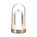Lampka nocna LED zasilana bateryjnie / Wysokość:19cm / Bateria 1800mAh / Ściemnianie przez dotyk / Barwa:3w1 / Obudowa: Brązowa