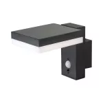 5.5W Lampa ścienna LED SMD solarna z czujnikiem PIR / Barwa: 3000K / Kształt: Kwadratowa