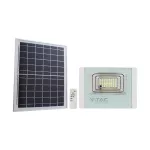 20W Naświetlacz LED z panelem solarnym / Barwa: 6000K / Obudowa: Biała