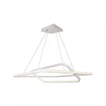 48W Metalowa lampa wisząca LED (600*600*H1200mm) / Barwa: 3000K / Obudowa: Biała TRIAC / Ściemniana /