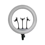 55W Lampa pierścieniowa LED z 3 uchwytami na telefony i pilotem / Barwa: 3200K-5800K