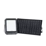 15W Naświetlacz LED z panelem solarnym / Sterowanie: Pilot / Bateria: LiFePO4 3.7V 12000mA / Barwa: 4000K / Obudowa: Czarna