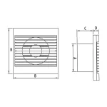 STYL 100 S-P (wall exhaust fan with damper/wentylator ścienny z przepust)