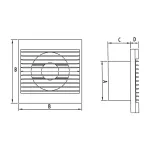 STYL 100 WP-P (wall exhaust fan with damper/wentylator ścienny z przepust)