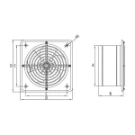 WBS 200 (wall exhaust fan /wentylator ścienny) black/czarny