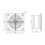 WBS 250 (wall exhaust fan /wentylator ścienny) czarny