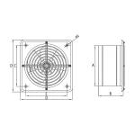 WBS 315 (wall exhaust fan /wentylator ścienny) czarny