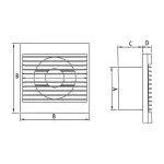 STYL 100 WC-P (wall exhaust fan with damper/wentylator ścienny z przepust)