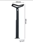Oprawa ogrodowa ALARA LED RGBW+10W 450lm 665mm czujnik ruchu i zmierzchu IP44 230V antracyt / aluminium