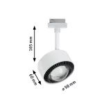 Reflektor na szynoprzewód URail ALDAN 8W 500lm 2700K-6500K 230V biały / metal