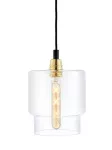 Kaspa LONGIS IV GOLD lampa wisząca 1 x 60W E27 (czarny / złoty / transparent)
