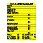Tablica budowlana informacyjna 700x600 gr.0,8mm BTI-1