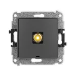 MINI Mechanizm gniazda pojedynczego RCA, bez pola opisowego (typu cinch - żółty, pozłacany) 28MGRCABO-1
