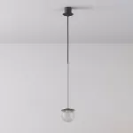 CLAR 350 fi100 wisząca LED 2,7W/298lm/3000K, 230V, przewód czarny guma, kolor srebra (gładki mat)