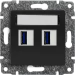 VENA Ładowarka USB podwójna ANTRACYT