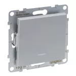 SUNO - Łącznik jednobiegunowy z podświetleniem - 16 AX - 250 V~ - zaciski automatyczne, Aluminium, Legrand