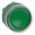 Harmony XB5 Główka przycisku płaskiego z samopowrotem LED okapturzona zielona plastikowa