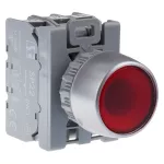 PRZYCISK KRYTY PODŚW BIAŁY 2 ZWIER. PIERŚCIEŃ NIKLOWANY SP22-KLB-20-220-LED\DC