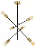 2104 Lampka wisząca Lanny LED E-27 6x60 W czarny/ złoty 230V, 50Hz
