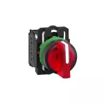 Przełącznik 3 pozycje czerwony LED 24V piórkowy krótkie plastikowy stabilny Harmony XB5