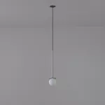 COTTON 350 fi100 wisząca wpust max.1x1,9W, G9, 230V, przewód czarny, kolor srebra (gładki mat)