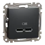 Gniazdo ładowania USB A+A 2,1Sedna Design & Elements,1A, czarny antracyt