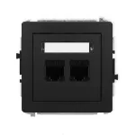 DECO Mechanizm gniazda komputerowego podwójnego 2xRJ45, kat. 6, 8-stykowy czarny mat