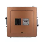 DECO Mechanizm gniazda pojedynczego HDMI 2.0, 4K + gniazda komp. poj. 1xRJ45, kat. 6, ekranowany, 8-stykowy, bez pola opisowego brązowy metalik